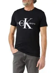 Produktbild: Calvin Klein Jeans Herren T-Shirt Kurzarm Core Monologo Slim Fit , Schwarz (Ck Black), L