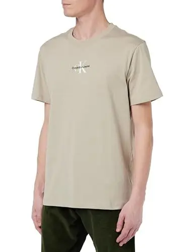 Produktbild: Calvin Klein Jeans Herren T-Shirt Kurzarm Monologo Regular Tee Rundhalsausschnitt, Beige (Plaza Taupe), M