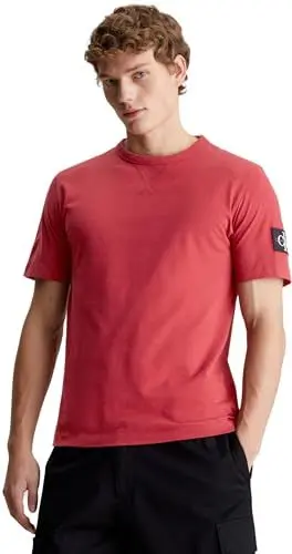 Produktbild: Calvin Klein Jeans Herren T-Shirt Kurzarm Badge Regular Rundhalsausschnitt, Rot (Garnet), L