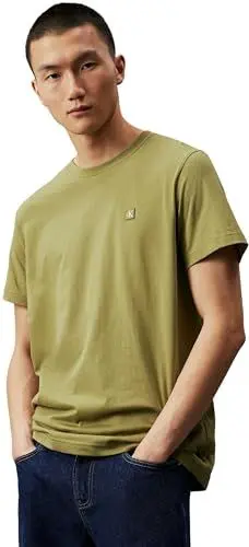 Produktbild: Calvin Klein Jeans Herren T-Shirt Kurzarm Ck Embro Badge Rundhalsausschnitt, Grün (Dark Juniper), M