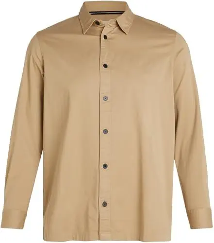 Produktbild: Calvin Klein Jeans Herren Hemd Monologo Badge Shirt Freizeithemd, Beige (Travertine), XXL