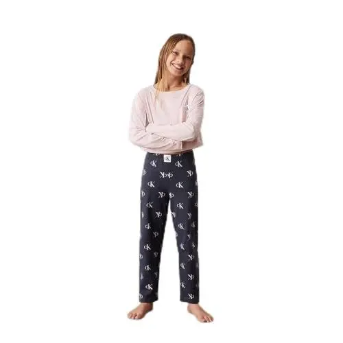 Produktbild: Calvin Klein Mädchen Pyjama-Set Knit Pj Set Lang, Mehrfarbig (Peachwhip/W/AOP), 14-16 Jahre