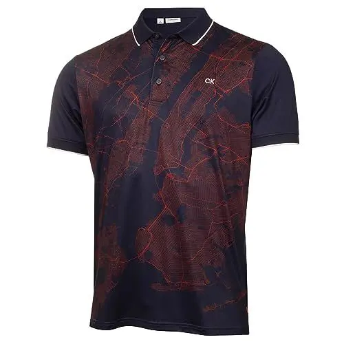 Produktbild: Calvin Klein Mens NYC Feuchtigkeitsableitendes Golf-Poloshirt - Peacoat - S