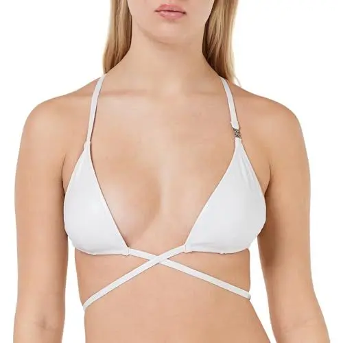 Produktbild: Calvin Klein Damen Triangel Bikini Oberteil Triangle-Rp mit Schnürung, Weiß (Pvh Classic White), XS