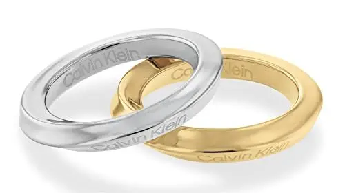 Produktbild: Calvin Klein Set aus 2 Ringen für Damen Kollektion TWISTED RING aus Edelstahl und Gelbgold - 35000330D