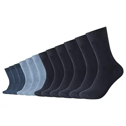 Produktbild: Camano Unisex Socken Comfort Cotton Crew 12er Pack 35-38 39-42 43-46 Schwarz Grau Blau, Größe:39-42, Farbe:Navy Mix (5997)