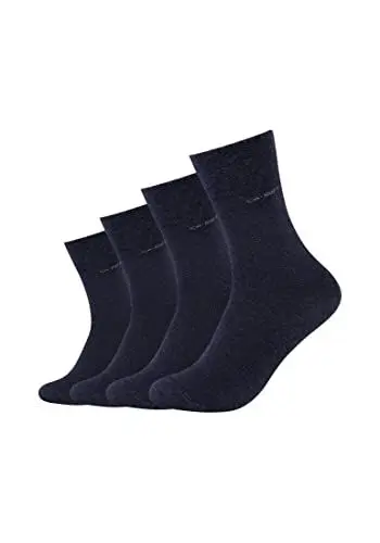 Produktbild: Camano Unisex Socken für Damen und Herren Businesssocken Komfortbund Bequem Langlebig Baumwolle Soft mit verstärktem Fersen- und Zehenbereich 4er Pack 35/38 navy melange