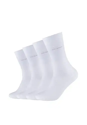 Produktbild: Camano Unisex Socken für Damen und Herren Businesssocken Komfortbund Bequem Langlebig Baumwolle Soft mit verstärktem Fersen- und Zehenbereich 4er Pack 35/38 white
