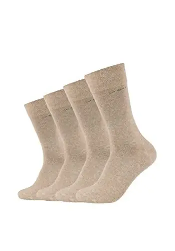 Produktbild: Camano Unisex Socken für Damen und Herren Businesssocken Komfortbund Bequem Langlebig Baumwolle Soft mit verstärktem Fersen- und Zehenbereich 4er Pack 43/46 sand melange