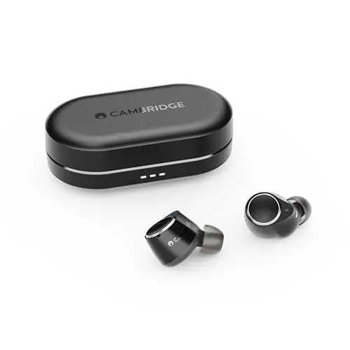 Produktbild: Cambridge Audio Melomania M100 Earbuds - In Ear True Wireless Kopfhörer mit aktiver Geräuschunterdrückung, Hi-Fi Sound, Bluetooth, kombinierte 52 Stunden Akkulaufzeit mit Ladecase - Schwarz