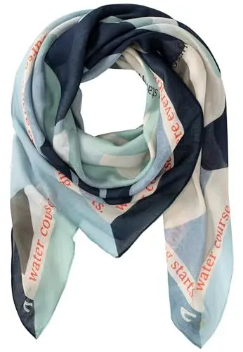 Produktbild: camel active Damen Quadratisches Modetuch auf softem Baumwoll-Modal-Mix Denim Blue, womenswear-OS