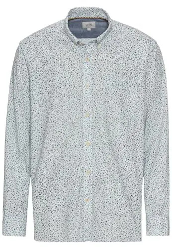 Produktbild: camel active Herren Langarmhemd mit Minimal-Print Dunkelblau-Rot, menswear-3XL