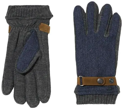 Produktbild: camel active Herren Handschuhe mit Lederriemen in Wolloptik Blau, menswear-L