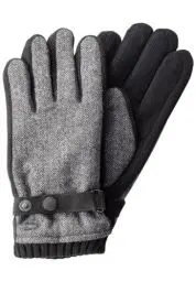 Produktbild: camel active Herren Handschuhe mit Lederriemen in Wolloptik Grau, menswear-L
