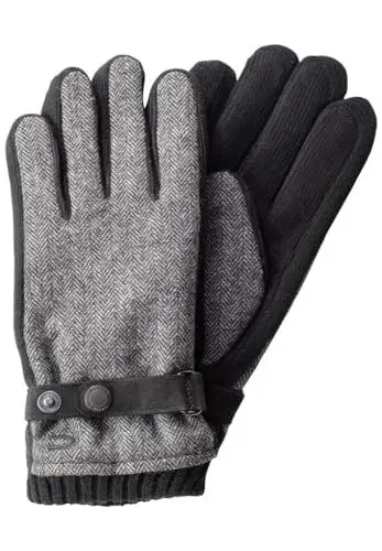 Produktbild: camel active Herren Handschuhe mit Lederriemen in Wolloptik Grau, menswear-L
