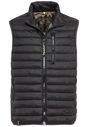 Produktbild: camel active Herren Steppweste - Schwarz, Dunkelblau, Braun - Wasserabweisend, Ärmellos, Leicht - Moderne Outdoor Weste - aus recyceltem Polyester Anthrazit menswear-52