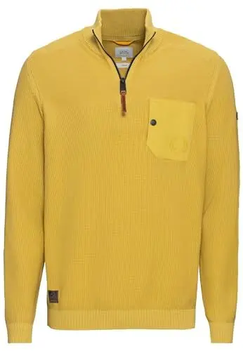 Produktbild: camel active Herren Stricktroyer aus zertifiziertem Organic Cotton Gelb, menswear-5XL