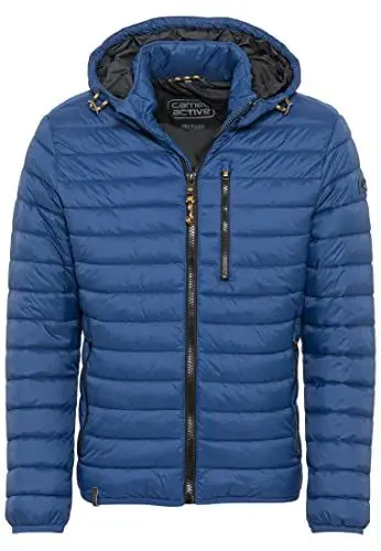 Produktbild: camel active Herren leichte Jacke Stepp-Blouson mit Kapuze aus recyceltem Nylon in Blau, Braun, Rot und Schwarz Blau menswear-54