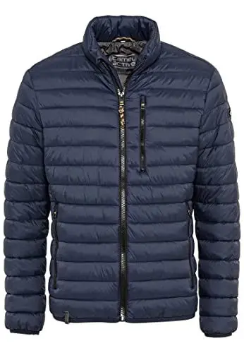 Produktbild: camel active Herren leichte Wasserabweisende Übergangsjacke Stepp-Blouson aus recyceltem Material in Schwarz, Grün und Dunkelblau Dunkelblau menswear-52