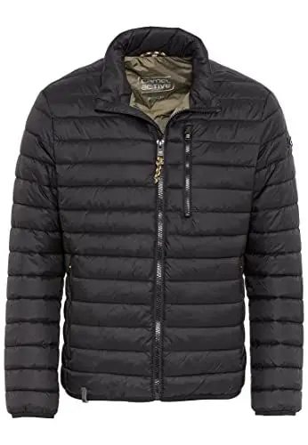 Produktbild: camel active Herren leichte Wasserabweisende Übergangsjacke Stepp-Blouson aus recyceltem Material in Schwarz, Grün und Dunkelblau Schwarz menswear-52