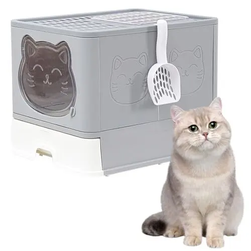 Produktbild: Camidy Covered Litter Box for Small to Medium Cats, Travel Cat Litter Box with Lid Foldable Litter Box Covered Litter Boxes for Home Use