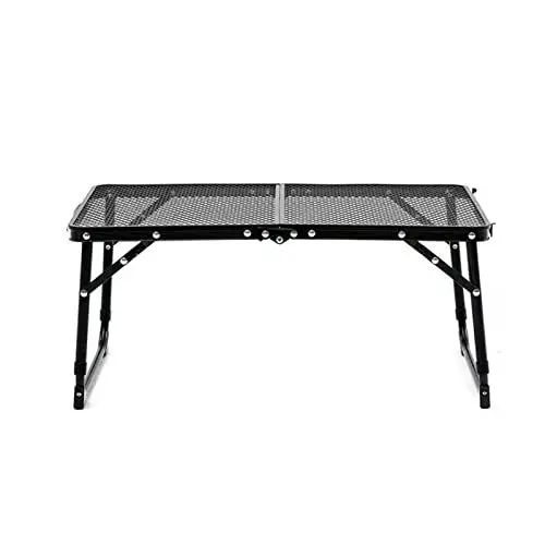 Produktbild: Camidy Folding Grill Tisch Camping Tisch mit Mesh Desktop Leichte Metall Tisch für Außerhalb Höhe Einstellbar Tragbare Grill Tisch mit Lagerung Tasche für Camping Picknick Strand Und BBQ