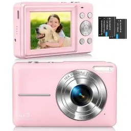 Produktbild: CAMKORY Digitalkamera Fotokamera FHD 1080P 44MP Kompaktkamera 16X Digitalzoom Fotoapparat Digitalkamera Klein Einfache Bedienung Selfie mit 2 Akku für Kinder Anfänger Mädchen