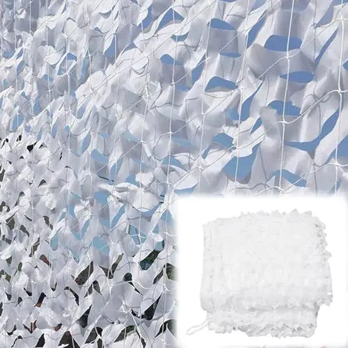 Produktbild: Camouflage Netz Outdoor Tarnnetz 3x10m,2x5m,4x18m,5x5m,7x10m,11x12m Camo Net Weiß Tarnung Net Sonnenschutz,Militär Armee Tarnnetz,Party Dekoration,Autoabdeckung(Größe:1x1.5m)