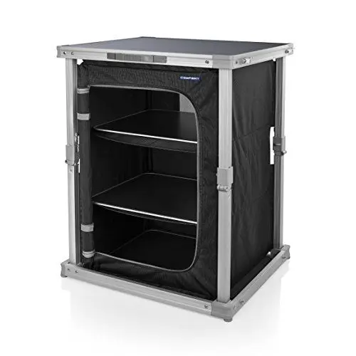 Produktbild: Campart Campingschrank/ Campingküche Bordeaux – mit 3 Ablagefächer und innovativem Klappmechanismus, CU-0724, Anthrazit