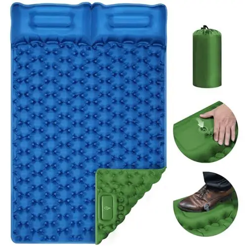 Produktbild: Camping Isomatte Selbstaufblasend Aufblasbare Luftmatratze für Outdoor, Ultraleichte Selbstaufblasbare Matratzen, Klappbar Liegematte für Reise, Wandern, Strand und Backpacking 196*125*9cm(Doppelt)