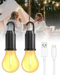 Produktbild: Camping Lights Campinglampe Aufladbar, LED tragbare Zeltlampe Campinglampe Glühbirne Notlicht, Helligkeit einstellbar 3 Lichtmodi Wasserdicht Camping Licht für Camping, Stromausfall, Notfall