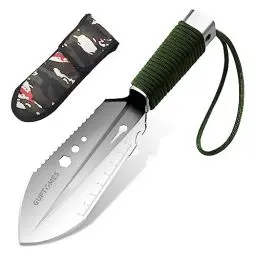 Produktbild: Camping Schaufel, GUPTOMES 8 in 1 Multi-Tool Camping Gadgets Gartenschaufel Military Schaufel Wandern Spaten Survival Schaufel Für Outdoor Rucksack Wohnmobil Zubehör Auto Notfallrettung (Silber)