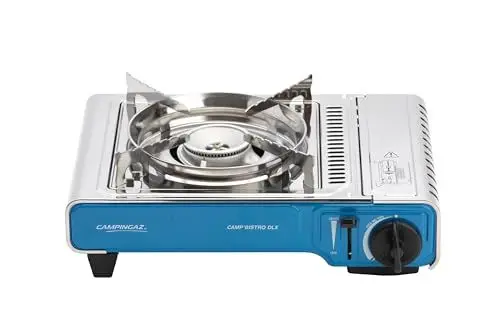 Produktbild: Campingaz Camp'Bistro DLX Gaskocher, Campingkocher 1-flammig, 2.200 Watt Leistung, kompakter 1-Brenner Outdoor-Gaskartuschenkocher mit Tragekoffer, Blau