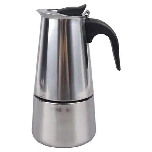 Produktbild: Camping-Büro, Edelstahl-Herd, Moka-Kanne, Espressomaschine, Perkolator, Moka-Kaffeekanne, 300 Ml, Moka-Tasse, Edelstahl, Leicht zu Waschen, Tragbare Kaffeekanne