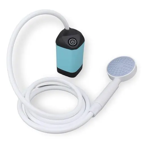 Produktbild: Campingdusche Tragbare, 4800mAh Camping Dusche, Camping Dusche Outdoor Set mit Duschkopf und 2M Schlauch für Garten, Autowaschen, Strand, Reisen, Haustier