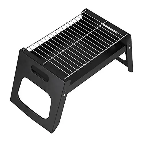 Produktbild: Camping-Grill, Zusammenklappbar, Tragbar, Camping-Grill mit Grillnetz für Picknick Im Freien