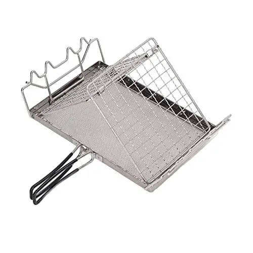 Produktbild: Camp Herd Toaster, Tragbare Folding Camp Herd Toaster, Blech Brot Toaster Camping Kochgeschirr, Camp Herd Toaster Tablett Rack für BBQ Party Outdoor Wandern Camping Angeln Picknick