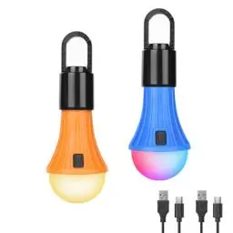 Produktbild: Campinglampe Aufladbar, Lepro Camping Zubehör Camping lampe Zeltlampe Glühbirne Notlicht, 7 Leuchtmodi, 2 Stück für Camping Abenteuer Angeln Garage Notfall Stromausfall