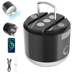 Produktbild: Campinglampe LED, AOMEES Camping Laterne USB Aufladbar mit Ventilator, Spray, IPX5 Wasserdicht Mini Zeltlampe Magnetische Camping Licht mit Haken für Wandern