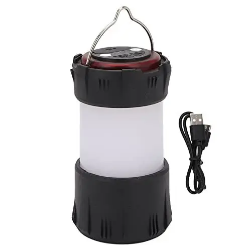 Produktbild: Camping-Laterne, wiederaufladbar, Camping-Lichter mit Griff, Silikonhülle, LED-Zeltlicht für Outdoor, Wandern, Angeln, Garten, Notfall