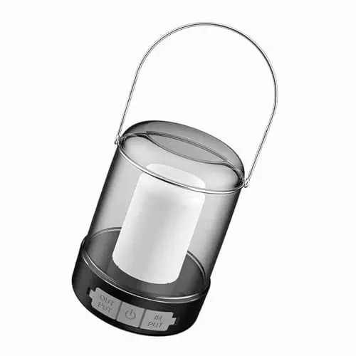 Produktbild: Campinglampe Outdoor Lampe – Wiederaufladbare Campinglaterne mit 3 Lichtmodi für Zelte, Camping, Notfall, Angeln und Wandern (1 Stück Batterie)