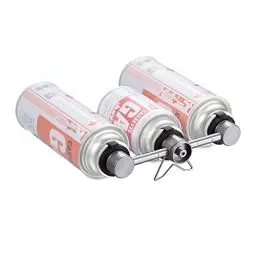 Produktbild: Campingmoon 3 Inlet Butan Gaskartuschen Adapter Campingkocher Ventilschraubkartusche Adapter (Sicherheitsständer), Einlass: Düse Typ Kanister, Auslass: EN417 Lindal Ventil