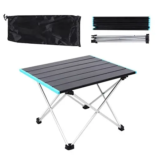 Produktbild: Campingtisch, ultraleichter Klapptisch aus Aluminiumlegierung, leicht zu reinigender tragbarer Tisch, klappbarer Campingtisch, Outdoor-Aktivitäten, Picknick, Grillen, Strand, Wandern.