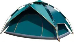 Produktbild: Campingzelt, automatisches Instant Pop up Zelt für 2-3 Personen, doppelschichtiges Wind und wasserdichtes Zelt, Übernachtungszelt geeignet für Wanderungen und Familienreisen (Dunkelgrün)