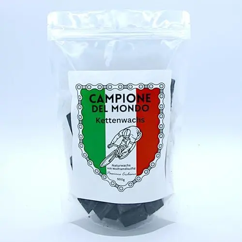 Produktbild: Campione del Mondo Kettenwachs im 500g Beutel zum Heißwachsen der Fahrradkette von Rennrädern, Mountain- und Gravel-Bikes, auf Basis von umweltfreundlichen Naturwachsen