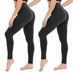 Produktbild: CAMPSNAIL 2er Pack Leggings Damen Schwarz- High Waist Sportleggins Blickdicht Sporthose für Gym Yoga（2er Pack- Schwarz，3XL