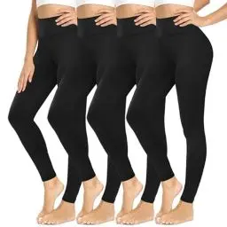 Produktbild: CAMPSNAIL Leggings Damen High Waist Blickdicht Leggings Weich Leggins Elastisch Sportleggins Lang Bauchweg Push Up Hose für Yoga Sport Gym(4*Schwarz, One Size(DE34-40))