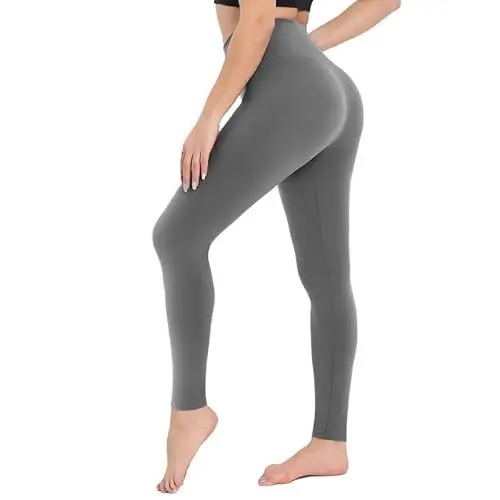 Produktbild: CAMPSNAIL Leggings Damen High Waist Blickdicht Leggins für Sport Yoga Gym (Grau,S-M)