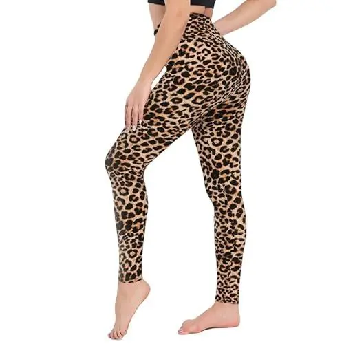 Produktbild: CAMPSNAIL Leggings Damen High Waist Blickdicht Leggins für Sport Yoga Gym (Leopard,S-M)