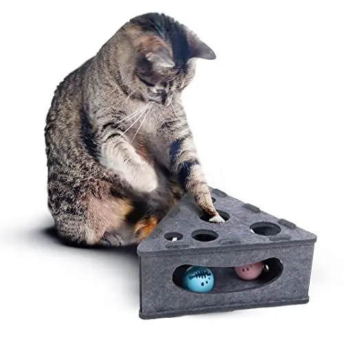 Produktbild: CanadianCat Company | Katzenspielzeug Selbstbeschäftigung, Interaktives Katzenspielzeug Filz Käsekästchen für Katzen, interaktives Spielzeug für Katzen